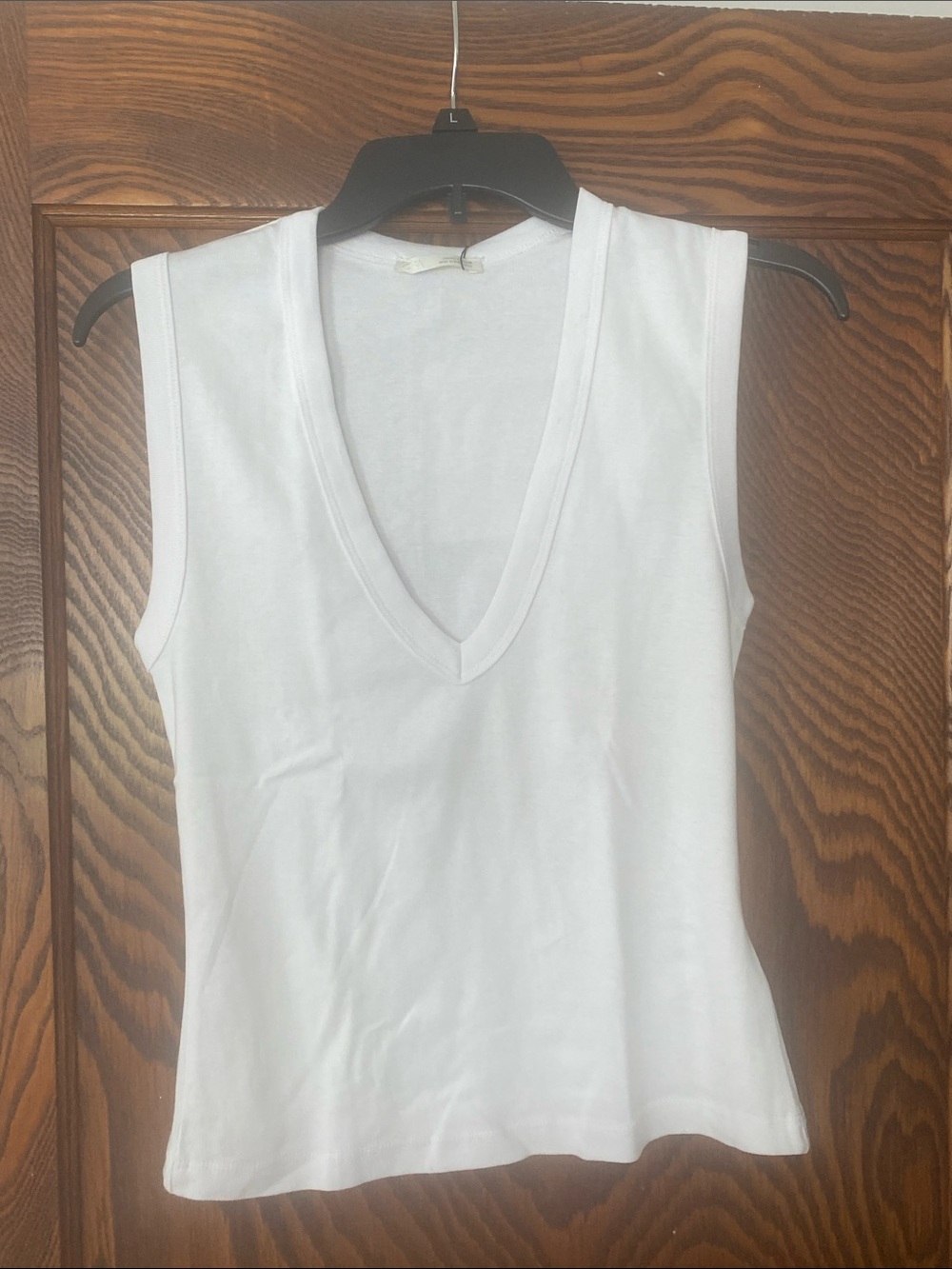 Zara White V-Neck Tank Top